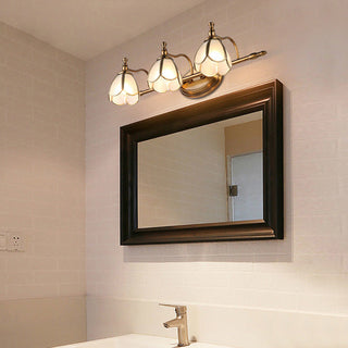 Gold mushroom shade French bathroom vanity wall sconce — lamp
