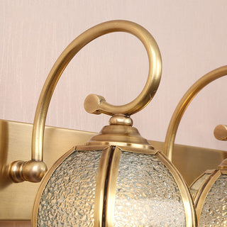 Glass ball multi head vanity wall sconce angle — classic bathroom