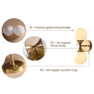 Brass gold double head bathroom vanity wall lamp — modern