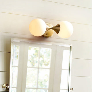 Brass bathroom vanity light modern double head — gold finish sconce