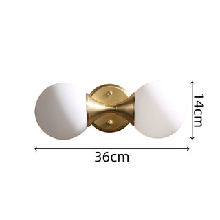 Gold finish brass bathroom vanity double head sconce — wall