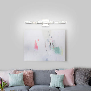 Stainless steel vanity wall lamp illuminated — silver bathroom fixture