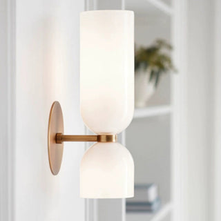 Modern glass wall lamp double head — two bulb bedroom sconce