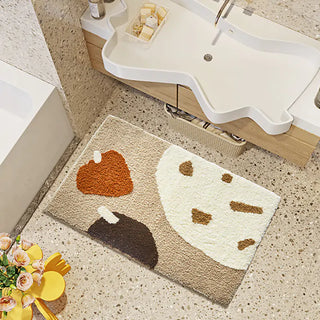 morocco soft plush TPR anti-slip bath mat top view