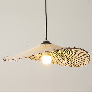 Vintage Pendant Light - Lotus Leaf Fabric Shade | Adjustable Cord | E27 Bulb