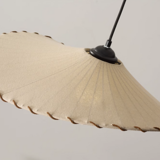 Vintage Pendant Light - Lotus Leaf Fabric Shade | Adjustable Cord | E27 Bulb