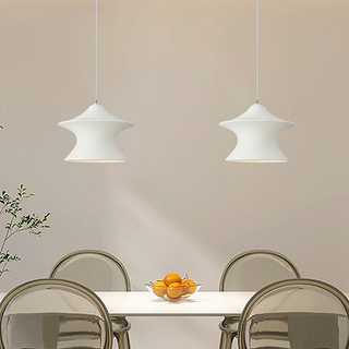 Minimalist resin pendant from below — Nordic adjustable ceiling lamp