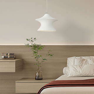Resin pendant close-up — minimalist Nordic hanging lamp