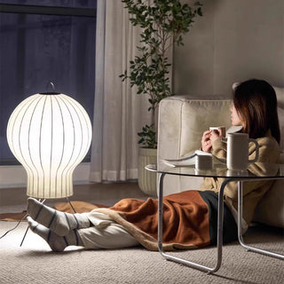 Contemporary silk floor lamp — balloon elegant warm