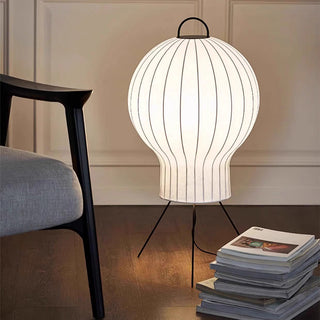 Silk balloon lamp wide view — contemporary elegant