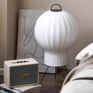 Elegant silk balloon floor lamp — contemporary wide