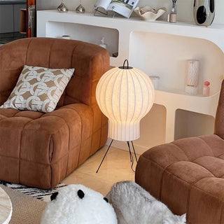 Silk hot air balloon lamp illuminated — contemporary warm