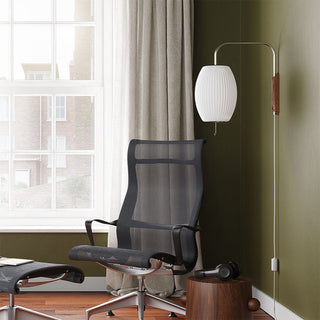 Modern Bauhaus wall sconce wood white silk — shade