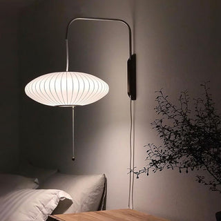 Wood white silk Bauhaus wall sconce — modern fixture