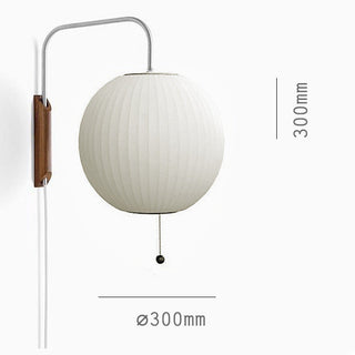 Applique murale Bauhaus – Applique en soie blanche | Luminaire moderne en bois et soie