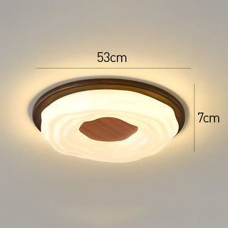 Walnut simple ceiling lamp LED – flush mount bedroom glow
