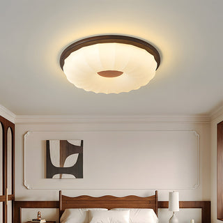 Walnut LED ceiling fixture simple – energy efficient flush