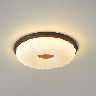 Walnut Ceiling Light - Simple LED Bedroom Lamp | Energy Efficient Flush Mount Fixture