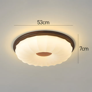 Walnut Ceiling Light - Simple LED Bedroom Lamp | Energy Efficient Flush Mount Fixture