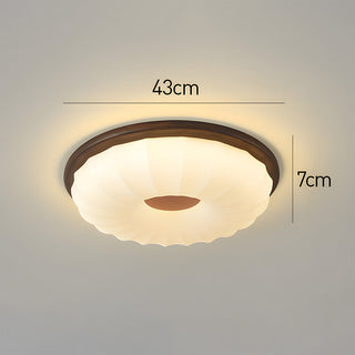 Walnut Ceiling Light - Simple LED Bedroom Lamp | Energy Efficient Flush Mount Fixture