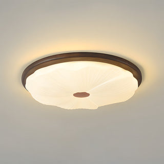 Walnut Ceiling Light - Simple LED Bedroom Lamp | Energy Efficient Flush Mount Fixture