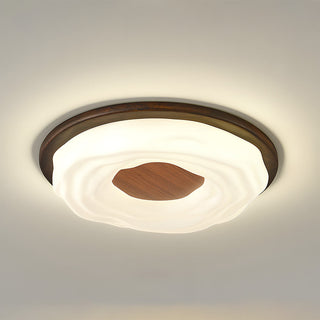 Walnut Ceiling Light - Simple LED Bedroom Lamp | Energy Efficient Flush Mount Fixture