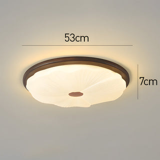 Walnut Ceiling Light - Simple LED Bedroom Lamp | Energy Efficient Flush Mount Fixture