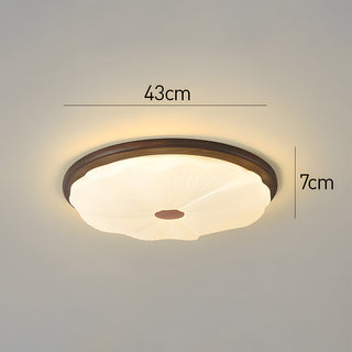 Walnut Ceiling Light - Simple LED Bedroom Lamp | Energy Efficient Flush Mount Fixture