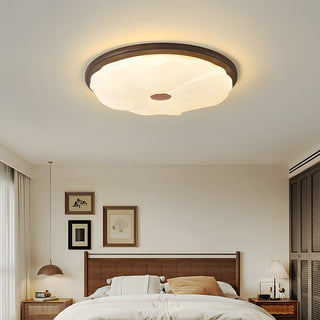 Walnut flush mount ceiling light LED – simple bedroom