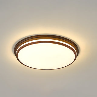 Walnut Ceiling Light - Simple LED Bedroom Lamp | Energy Efficient Flush Mount Fixture