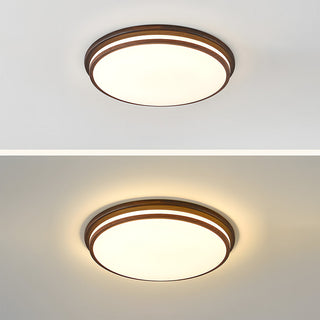 Walnut Ceiling Light - Simple LED Bedroom Lamp | Energy Efficient Flush Mount Fixture