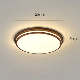 Walnut Ceiling Light - Simple LED Bedroom Lamp | Energy Efficient Flush Mount Fixture