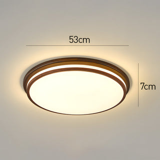 Walnut Ceiling Light - Simple LED Bedroom Lamp | Energy Efficient Flush Mount Fixture