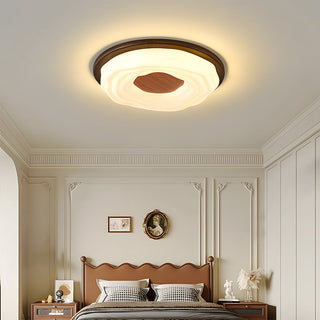 Walnut ceiling light simple LED – energy efficient bedroom