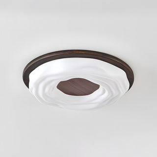 Walnut Ceiling Light - Simple LED Bedroom Lamp | Energy Efficient Flush Mount Fixture