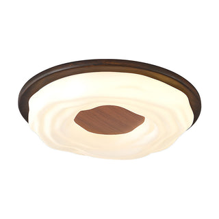 Walnut Ceiling Light - Simple LED Bedroom Lamp | Energy Efficient Flush Mount Fixture