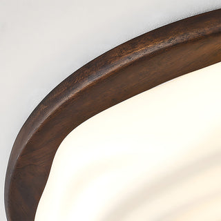 Walnut Ceiling Light - Simple LED Bedroom Lamp | Energy Efficient Flush Mount Fixture