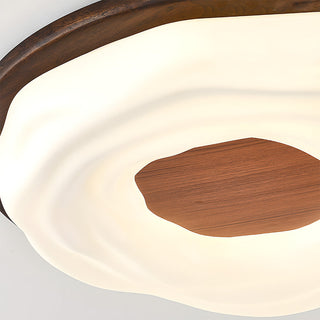 Walnut Ceiling Light - Simple LED Bedroom Lamp | Energy Efficient Flush Mount Fixture