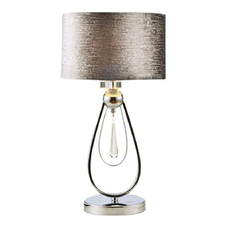 Crystal Table Lamp – Elegant Flannel Lampshade with Teardrop Design for Bedroom