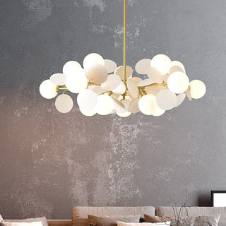 Flower glass chandelier multicolored iron creative pendant