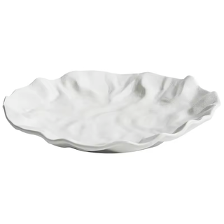 White Sculptural Ceramic Serving Plate