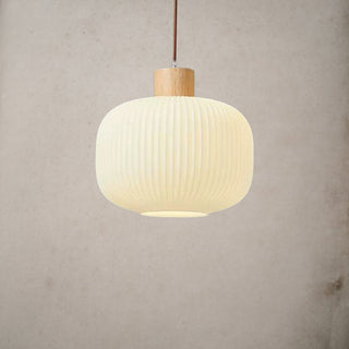 Vintage glass lantern pendant with warm ambient glow