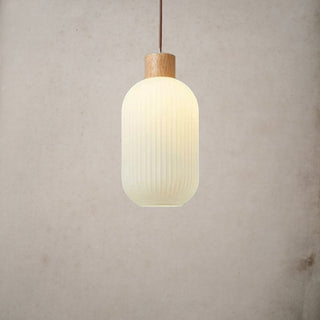 Lantern glass pendant lamp — vintage warm interior