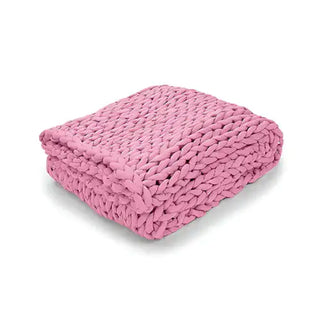 weighted knitted blanket wool comfort throw deep pressure touch detail