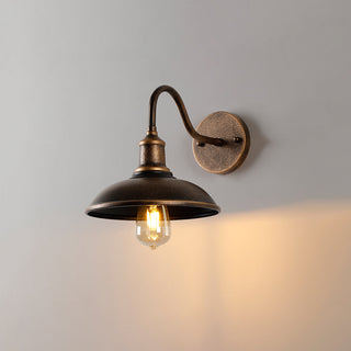Applique murale en laiton antique – Applique murale extérieure rustique avec lumière LED chaude