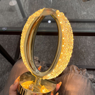 Gold finish table lamp — luxury chic side angle design