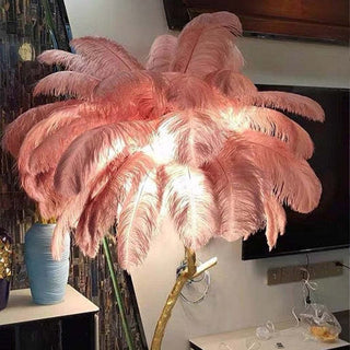 Feather Floor Lamp - Luxury Resin Feather Lamp with Soft Light & Maple Leaf Texture