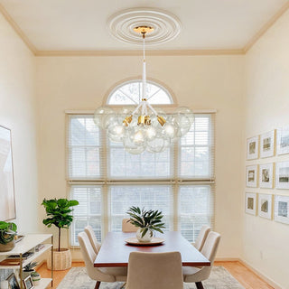 Large glass bubble chandelier warm glow ceiling pendant lamp