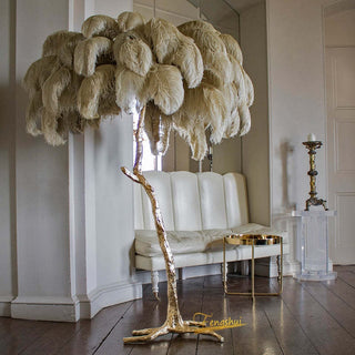 Resin maple feather lamp — luxury floor ambient