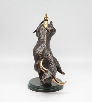 bronze mythology love limited edition art sculpture stone base close-up
